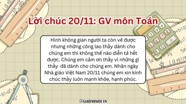 Chia sẻ những lời chúc 20/11 ý nghĩa theo môn học